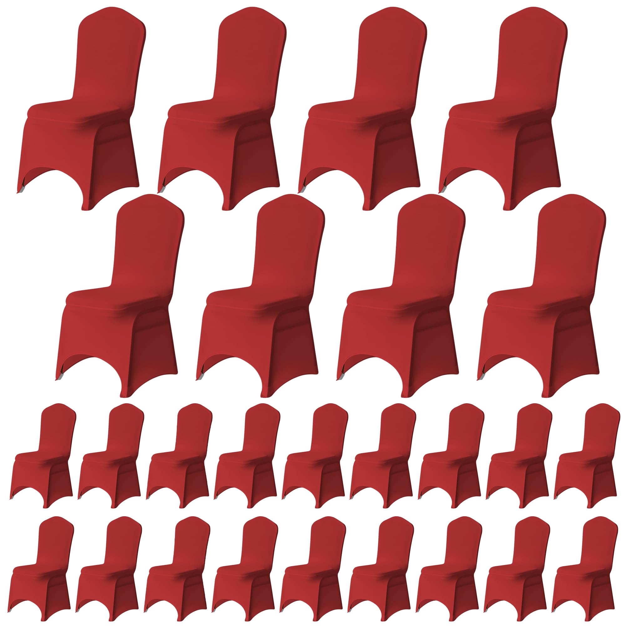 Trimming Shop Wedding Chair Covers Spandex Slipcovers, Red, 100PCS — image 1