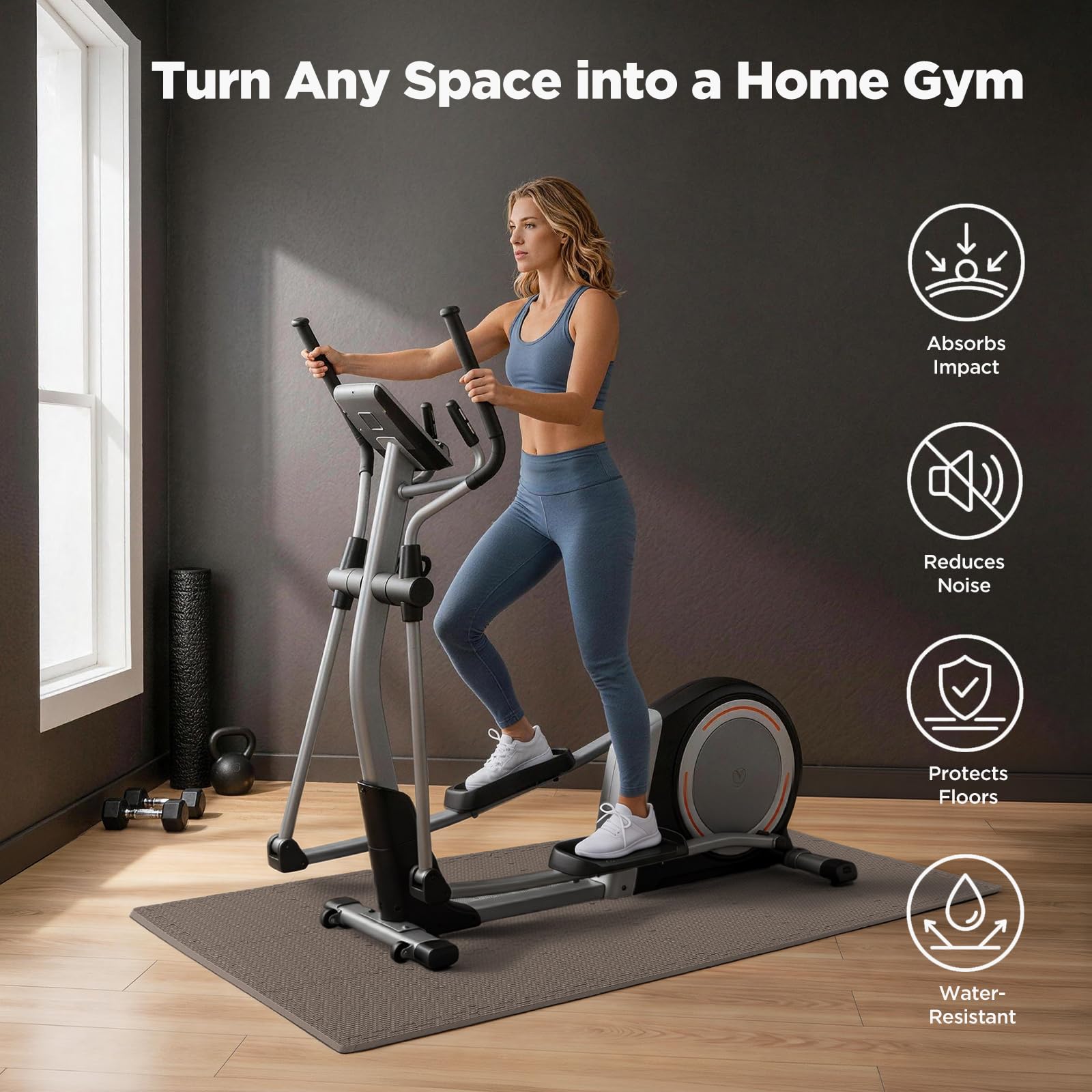 AIRHOP 18 sztuk mat ochronnych, wysokogęstościowych, amortyzujących i antypoślizgowych, idealnych do fitnessu, jogi i sportów, do ułożenia na podłodze, 30x30 cm – maty do ćwiczeń w domu i na siłowni
