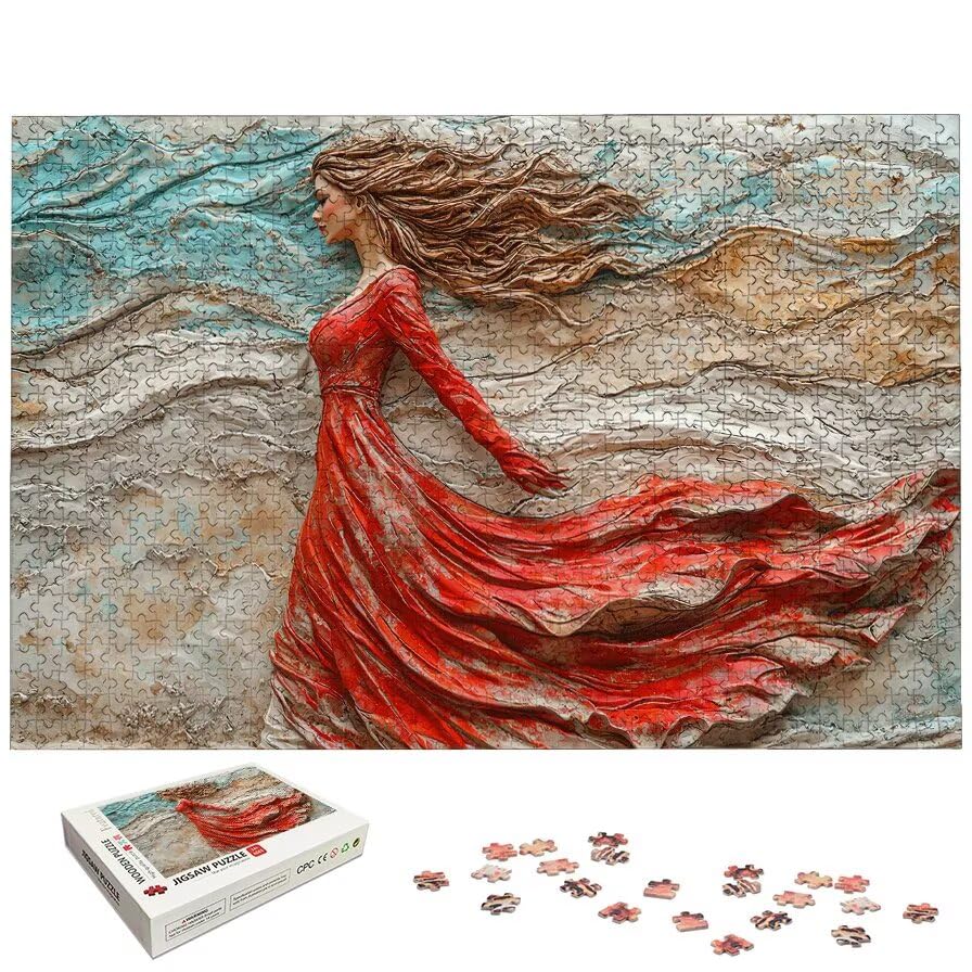 Puzzle 1500 Piezas Moda para Adultos, Puzzle Playa de Madera con Caja Regalo para Adultos, Rompecabezas Desafiante para Toda la Familia, Rompecabezas para Regalo Mujer/Hombre, Home Decoration, -6471