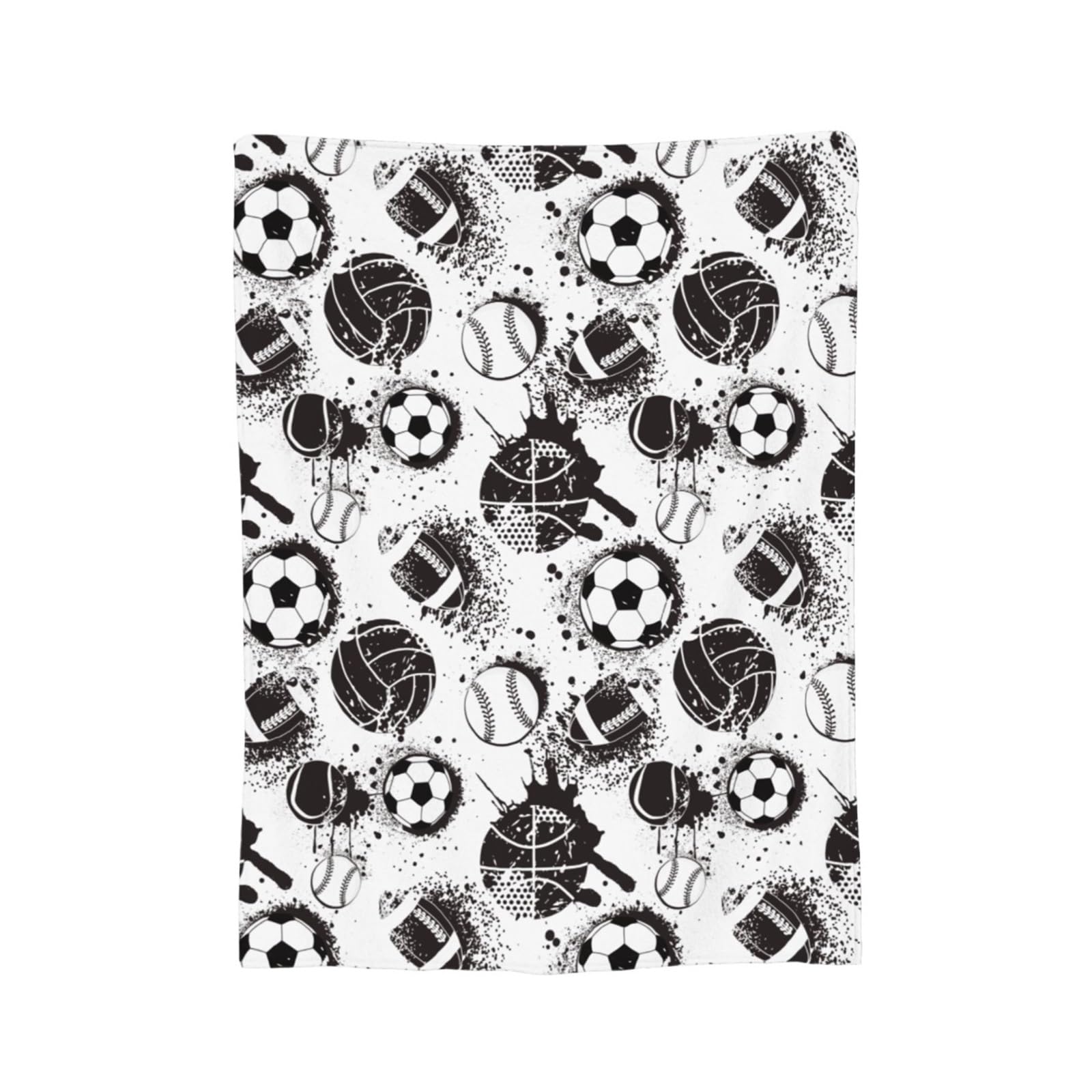 WSQHAO Soccer Ball Football Blanket Plush Print Multifunction Warm Throw For Bed Outdoor for Bed Couch(Color4)