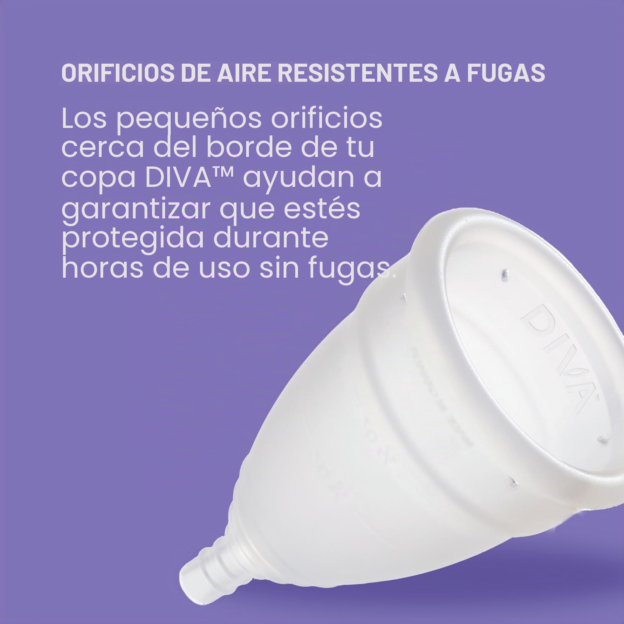 DivaCup Copas Menstruales Modelo 2. 100% Silicona de Grado Médico, Libre de BPA. Alternativa Segura y Sin Fugas a Las Compresas y Tampones
