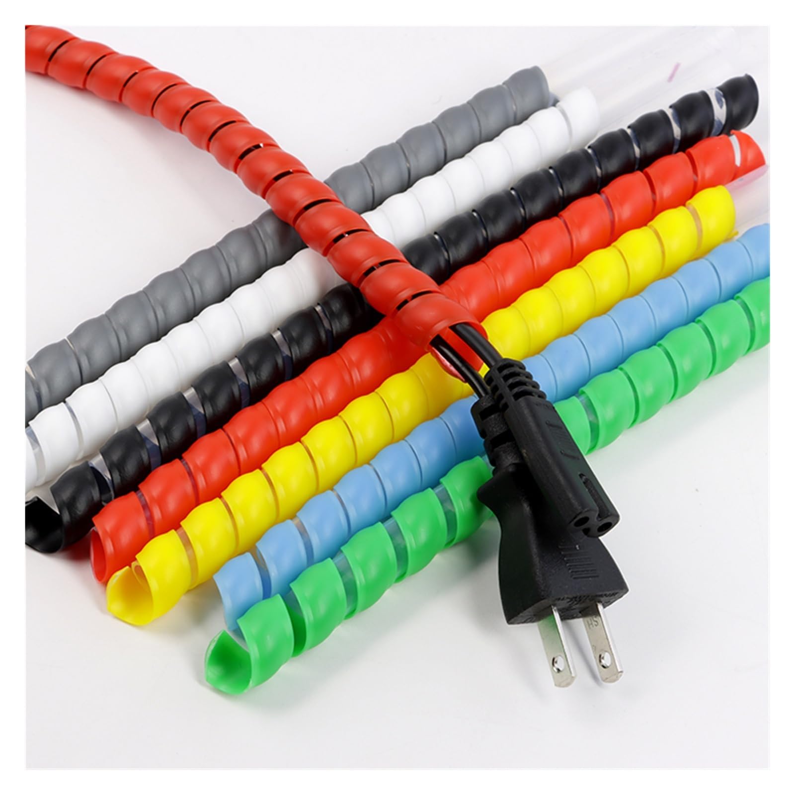 Organisateur et protecteur de câbles en spirale, Manchon de protection câble en spirale, diamètre 8mm à 20mm, 1 10 mètres multicolore(Red,10MM-10 METERS)
