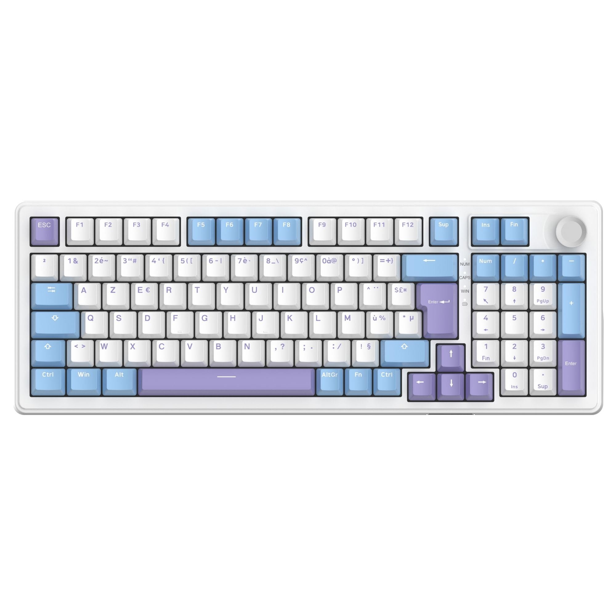 The G-Lab - KEYZ ELITE 400 WB - Wireless Gaming Keyboard - AZERTY FRENCH Layout - Hot-Swappable Mechanical Keyboard with Pre-Lubed Switches, 5-Layer Gasket, Tri-Mode 2.4G/BT/Wired, RGB&Macros, Win/Mac