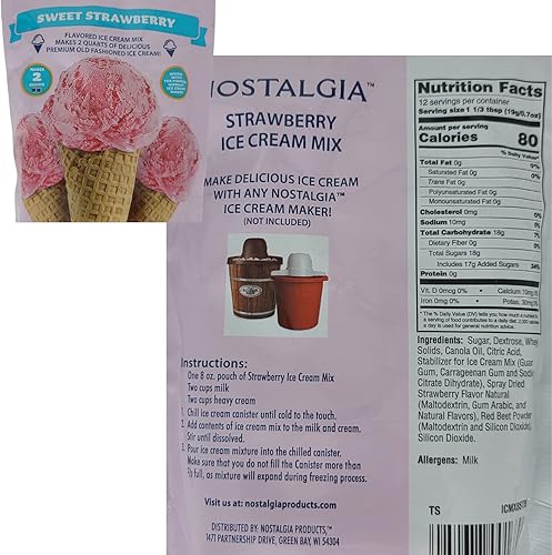 Miniatura 3 de Paquete de iniciación para hacer helados con nostalgia para hacer helados, sal de roca (8 libras), crema de vainilla, chocolate, paquetes de mezcla