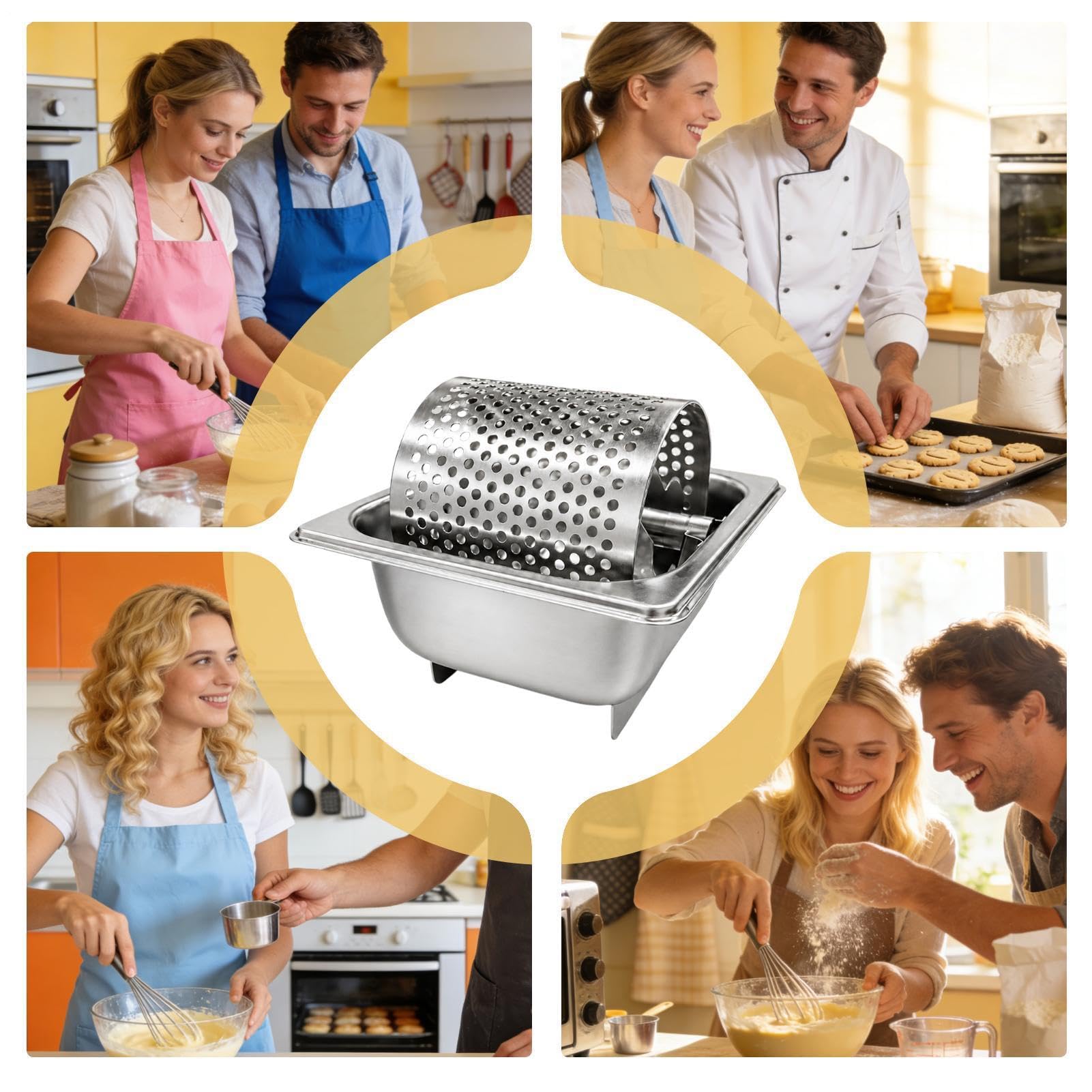 Sandwichs Rouleau à beurre Passe au lave-vaisselle Acier inoxydable amovible | Cuisine Cuisson Pain Roue à Beurre pour Toast Sandwiches Hamburgers Camping Jardin Barbecue Grill Cuisine Restaurant