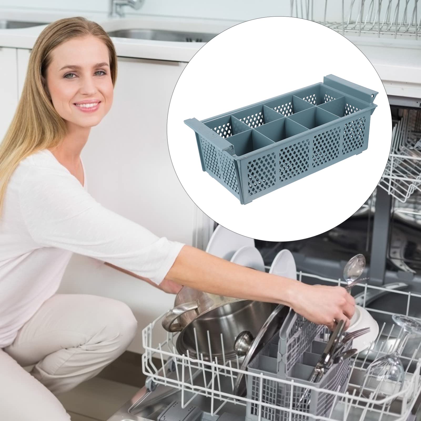 Cestello Lavastoviglie per Posate, Plastico, 8 Scomparti