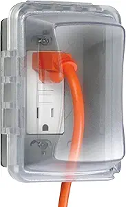 TayMac MM510C Single-Gang Horizontal/Vertical Weatherproof Receptacle Cover, 3.75 Inches Deep, Clear