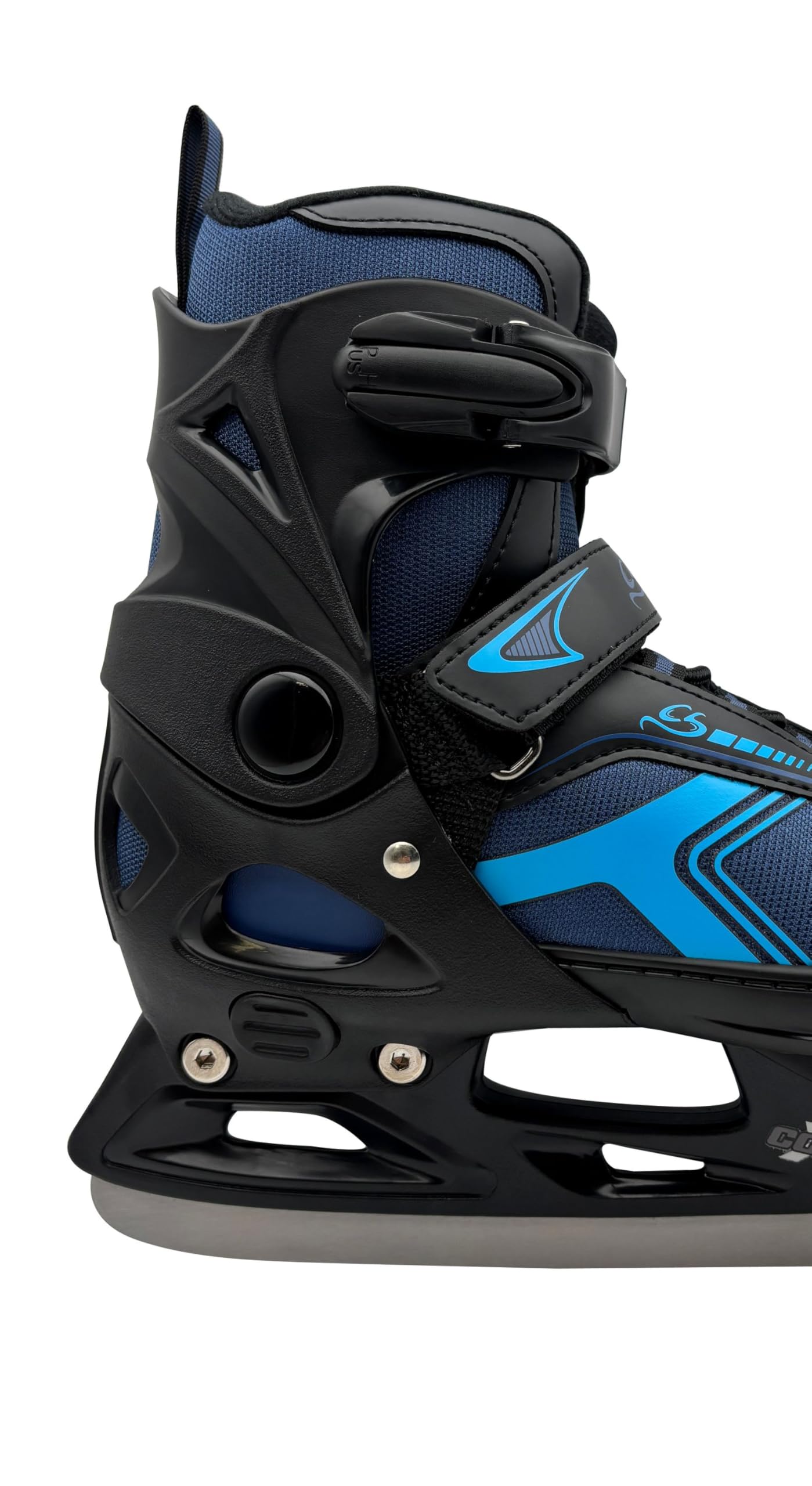 Cox Swain verstellbare Schlittschuhe Polar, Eislaufschuhe für Kinder, Jugendliche und Erwachsene bis 100KG, vorgeschliffene Edelstahlkufe, Softboot, Blue Gr. XS (29-32)