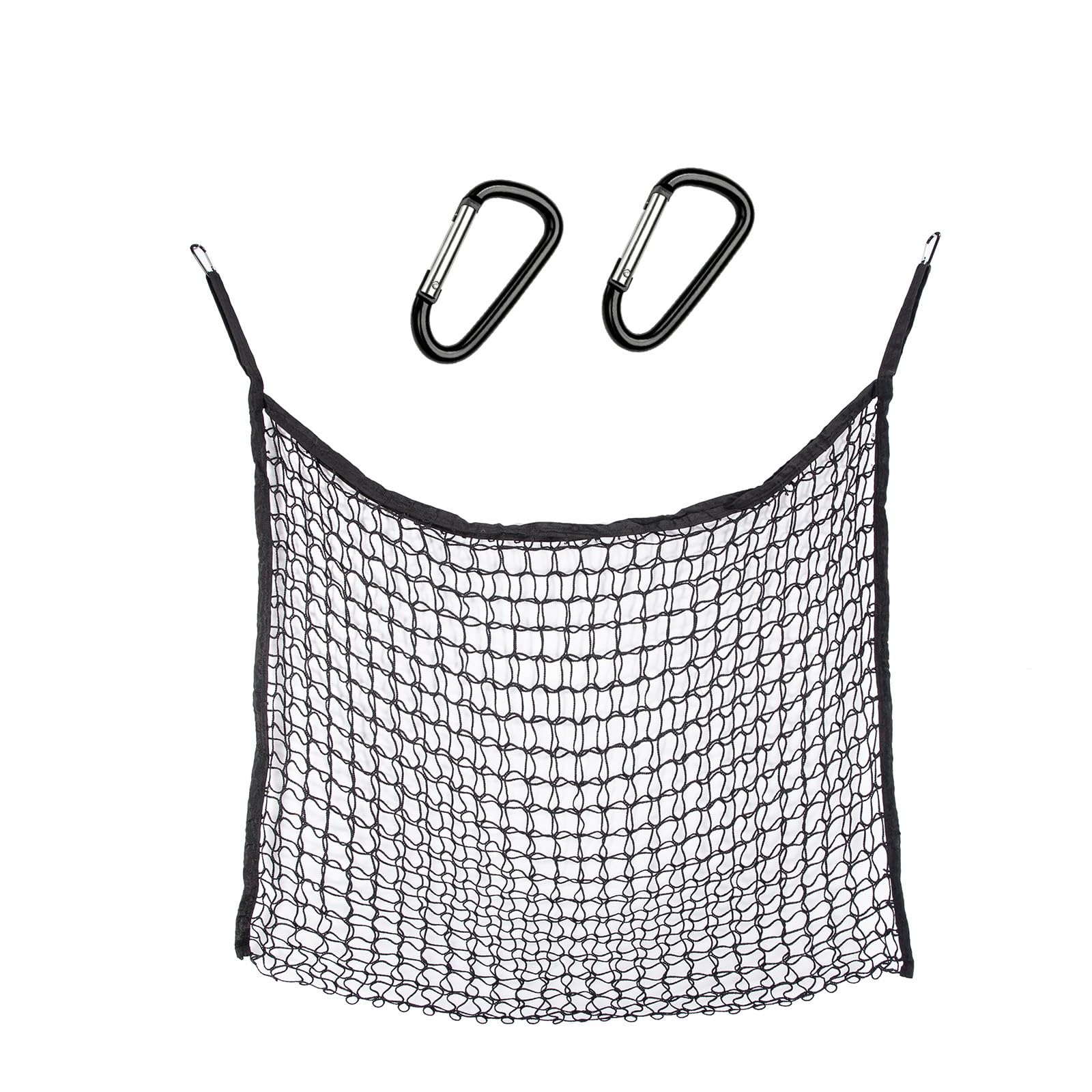 Rete da fieno per cavalli, ca. 15 kg, Heusack per cavalli grande 90 × 120 cm, 4,5 cm, rete da fieno a maglia stretta – Heusack cavallo con 2 robusti moschettoni, Slow Feeder