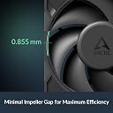 ARCTIC P12 Pro - Powerful Premium Fan, 120 mm PWM Fan, 600-3000 RPM, 0 RPM <5% PWM, Fluid Dynamic Bearing, 4-Pin - Black gallery image