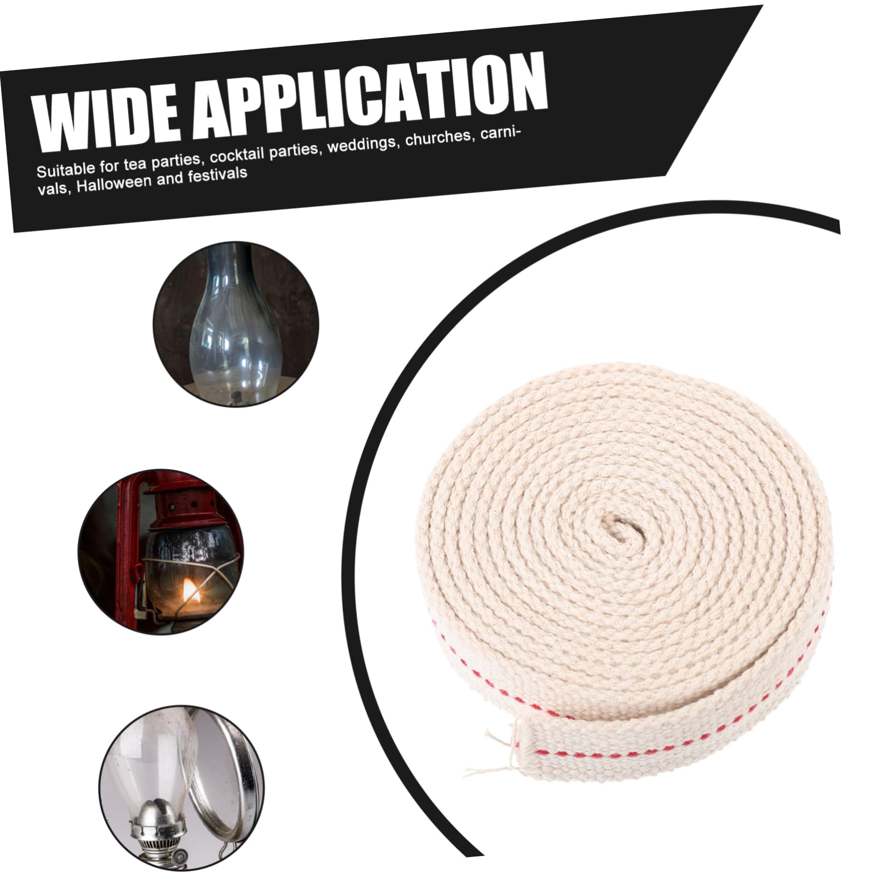 HOODANCOS Replaceable Cotton Wick for Oil Lamps Wide Feet Long for Kerosene Burners and Lanterns Easy to Use for DIY Projects and Practical