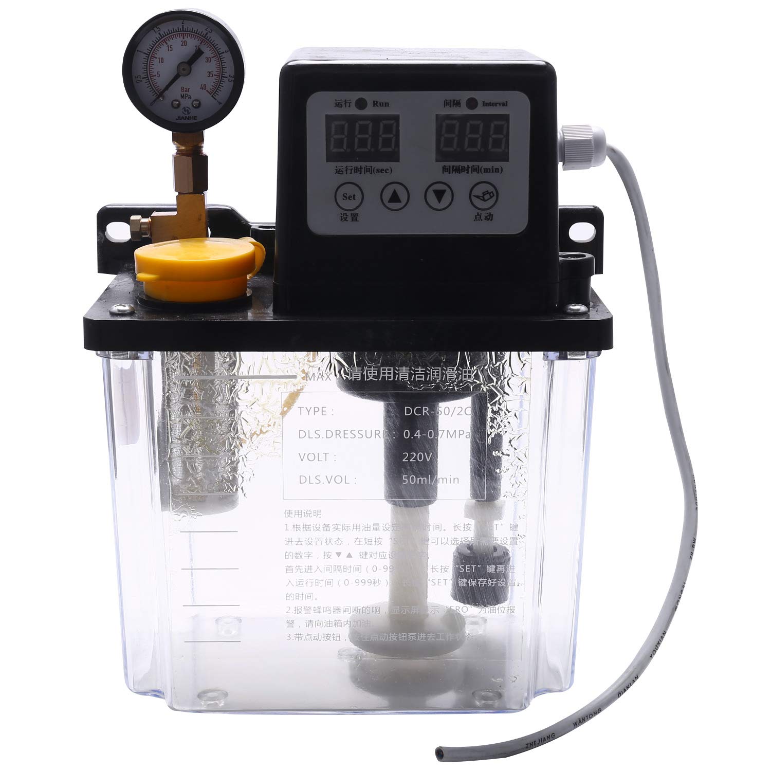 2L Lubrificante Pompa Olio Lubrificante Automatico Pompa Olio Lubrificante Magnetico Pompa Lubrificante con Manometro