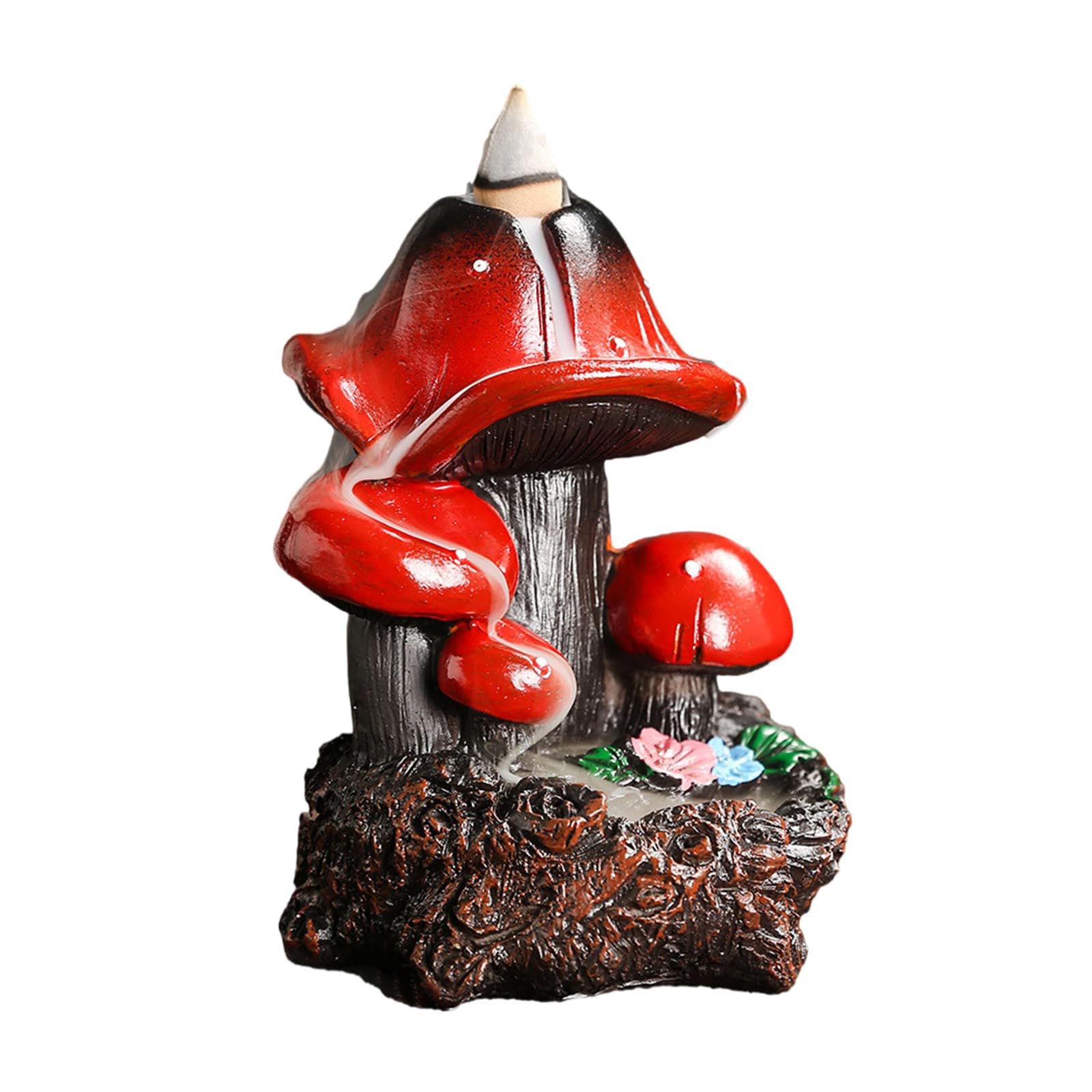 Aromatics Mushroom Backflow Censer, Exquisites Hand Carves Resin Censers for Inviting Environment Backflows Holder