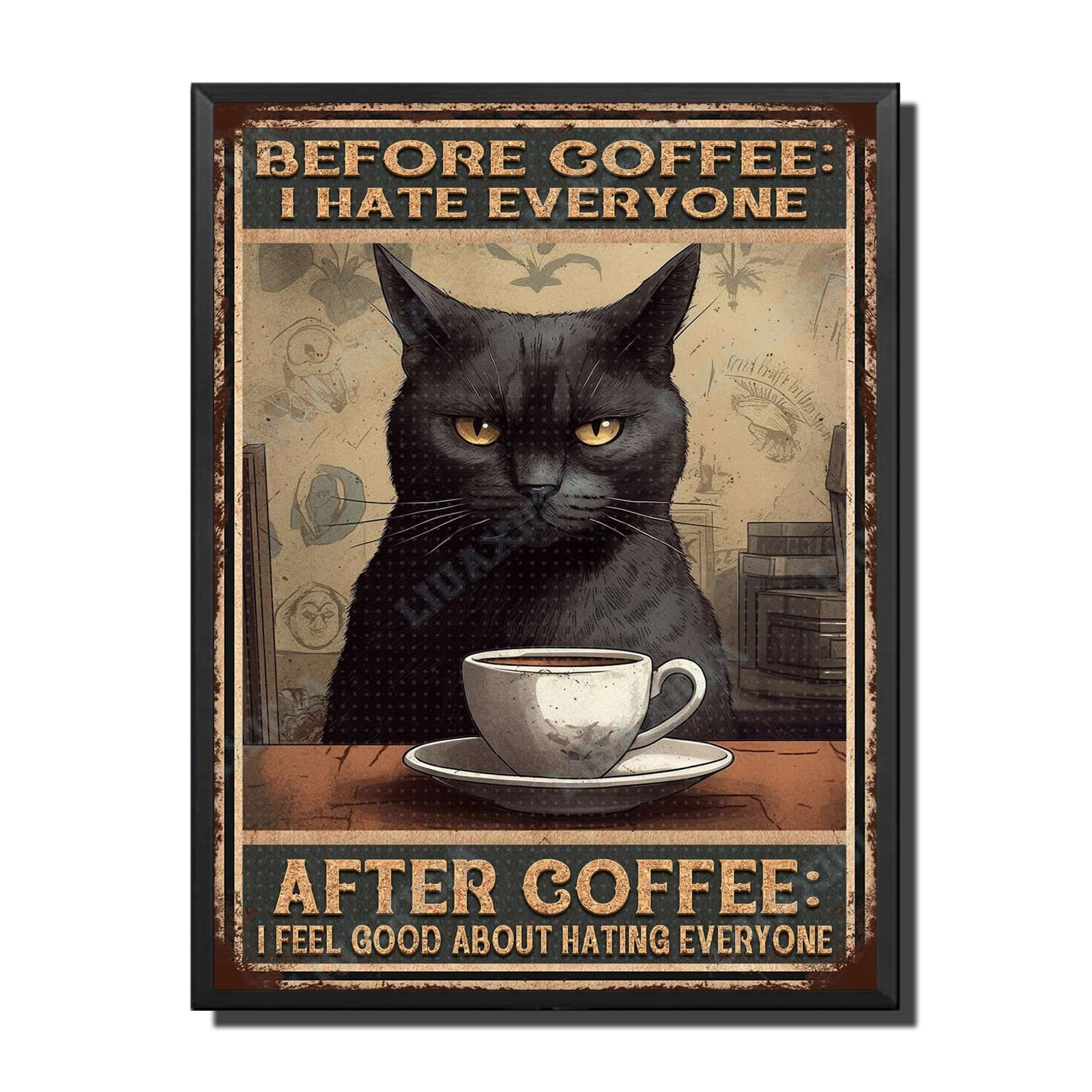 Preeklen Tin Sign 131 Vintage Metal Tin Signs Retro Before Coffee I Hate Everyone Chicken Metal Sign Vintage Home Decor Interesting Bathroom Wall Art Home Decor 8X12 Inch-Tin Sign