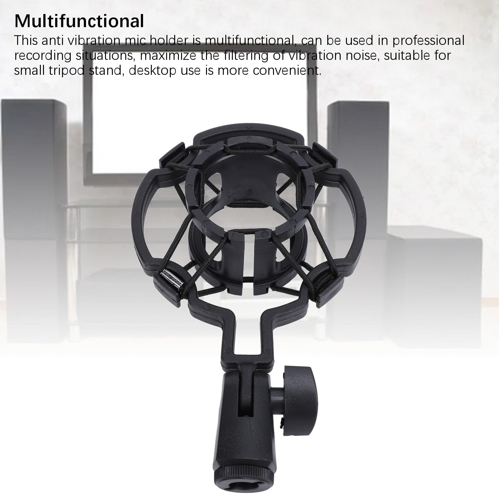 Universal Microphone Shock Mount With Pop Filter - Fits 42-46mm Studio Condenser Mics