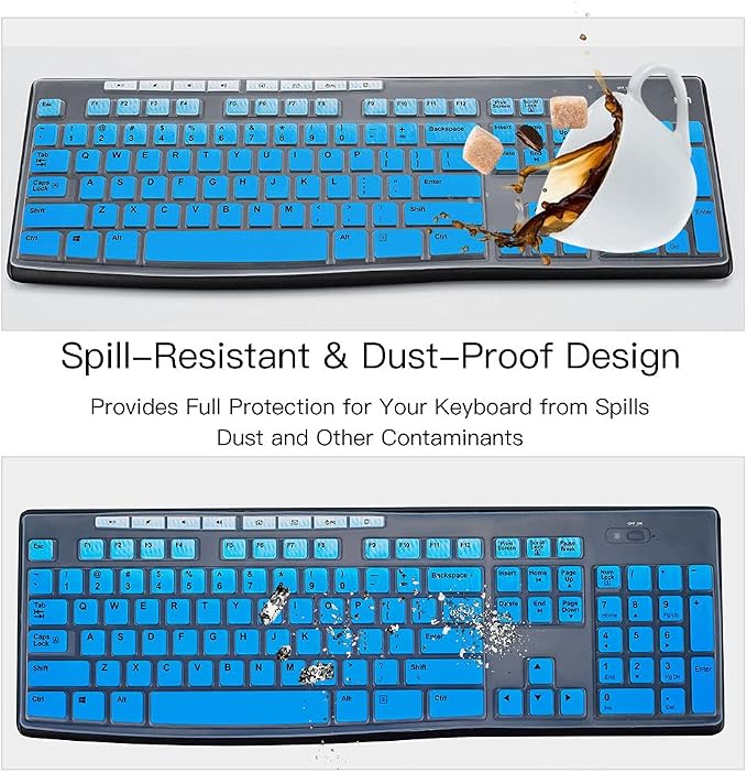 Cubierta protectora para teclado Logitech MK270 MK275 MK295 K200 K260 K270 K200, color Ombre Blue miniatura 5
