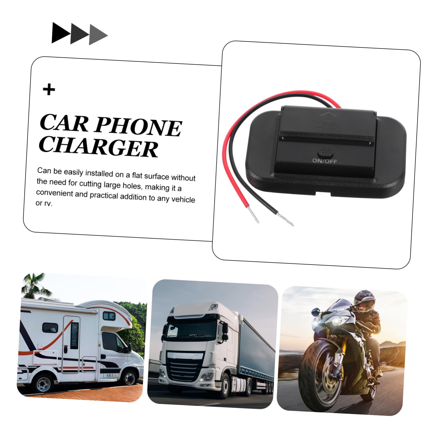 Ciieeo Dual USB Car Charger 12-24v Fast Charging Rv Accessory Type c Waterproof Chip Protection