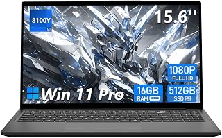 DUNHOO Laptop, 2026 15.6” Laptop Computer with Core M3-8100Y Processor(up to 3.4 GHz), 16GB RAM DDR3 512GB SSD, FHD 1920 * 1080, 180 Angle Opening Lap Top, Type-C, WiFi 5, BT 5.0, Win 11 PRO
