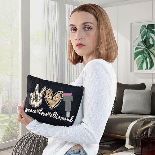 Miniatura 10 de WZMPA Sonography Tech - Bolsa de maquillaje cosmética para ecografía, regalo de ecografía, amor, ultrasonido, bolsa con cremallera para radiólogo,