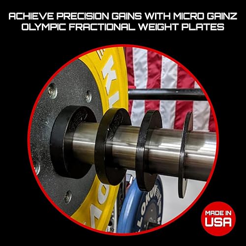 Miniatura 2 de Micro Gainz - Juego de discos de peso fraccionarios calibrados, juego de 8 discos olímpicos con bolsa, diseñado para pesas olímpicas para