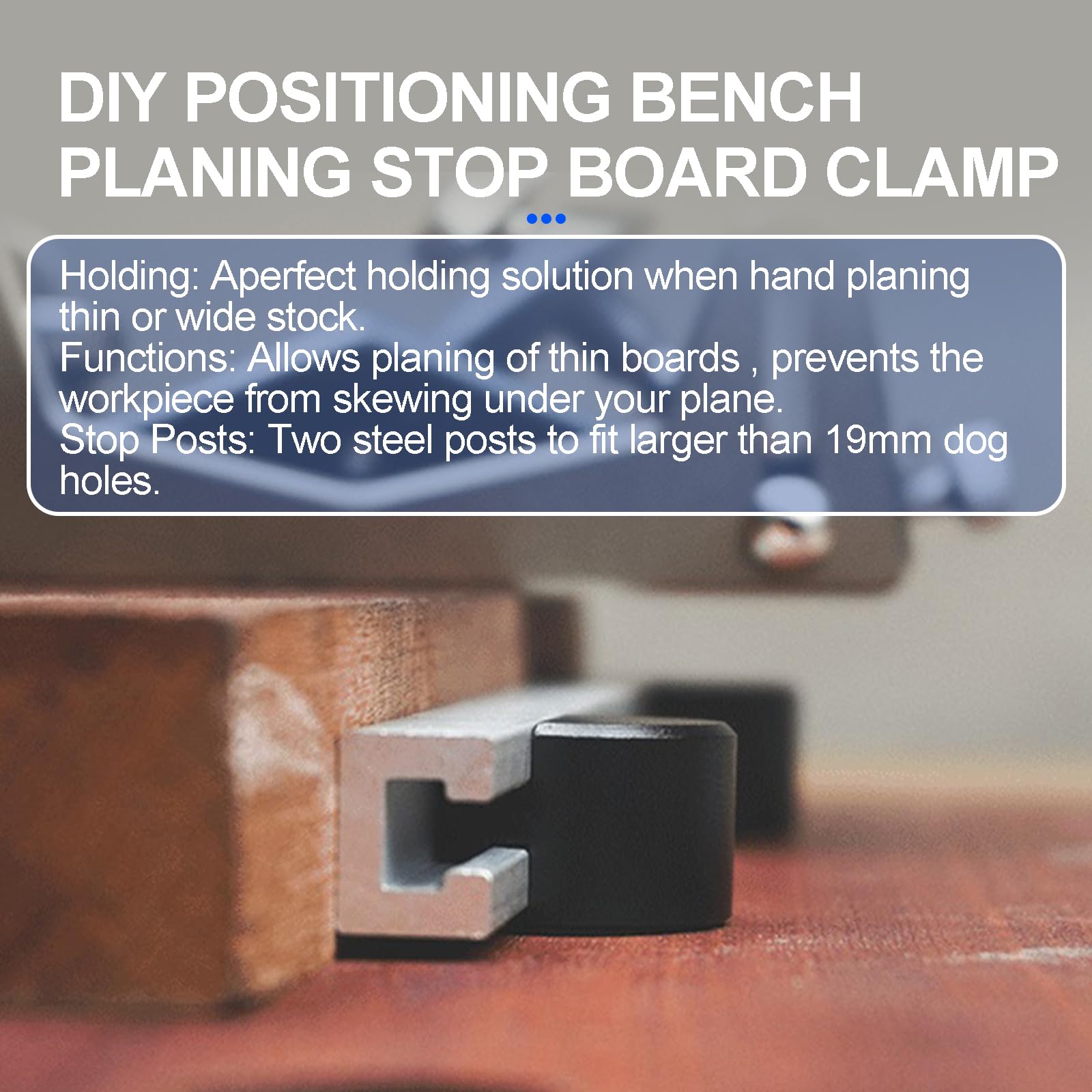 2PCS Woodworking Table Workbench Auxiliary Tool, DIY Positioning Bench Planing Stop Baffle 19/20mm Hole Planing Stop Bench Dogs Clamp Aluminum Alloy - View #11