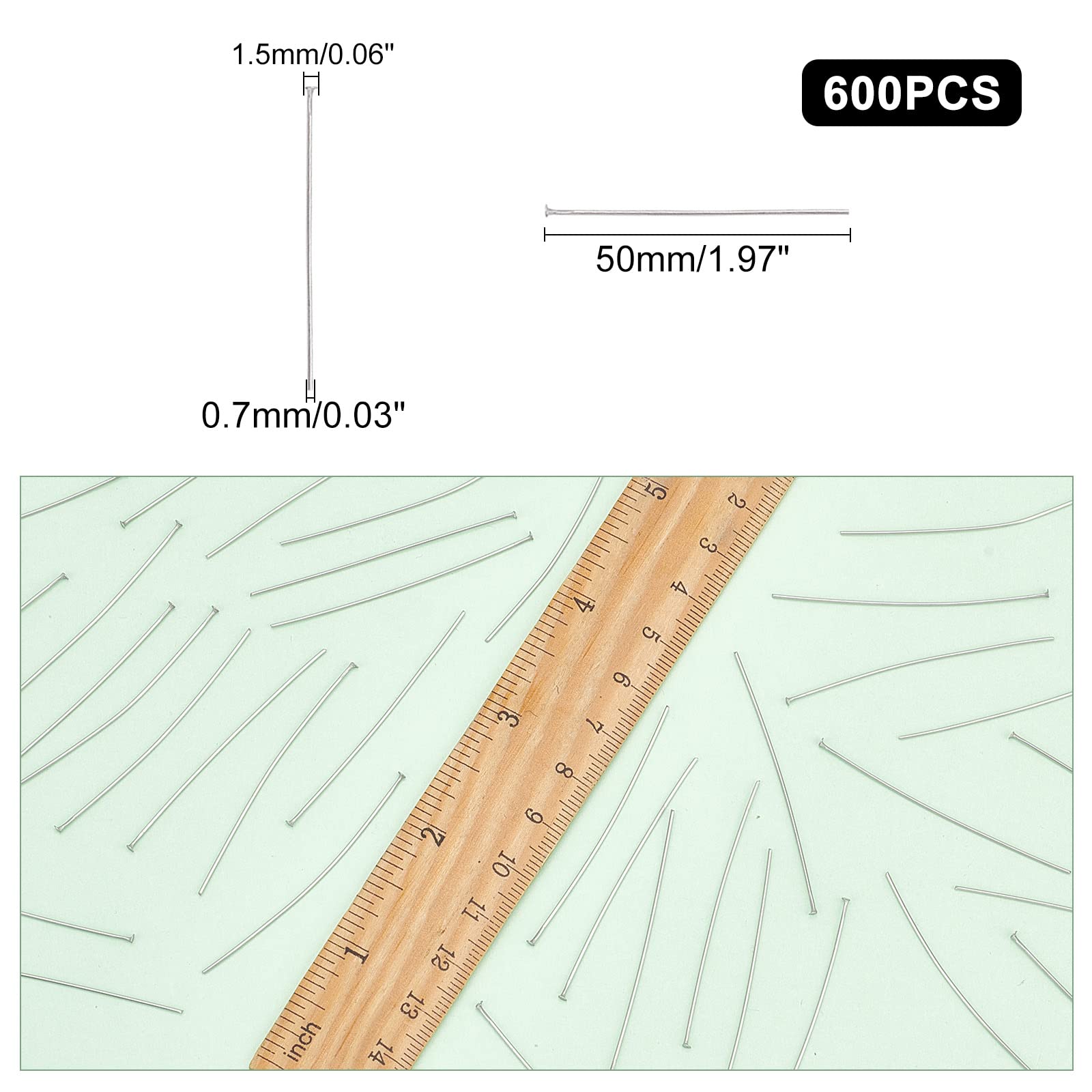 PH PandaHall 400 Stück Schmuckstifte - Edelstahl Für Ohrringe & Armbänder