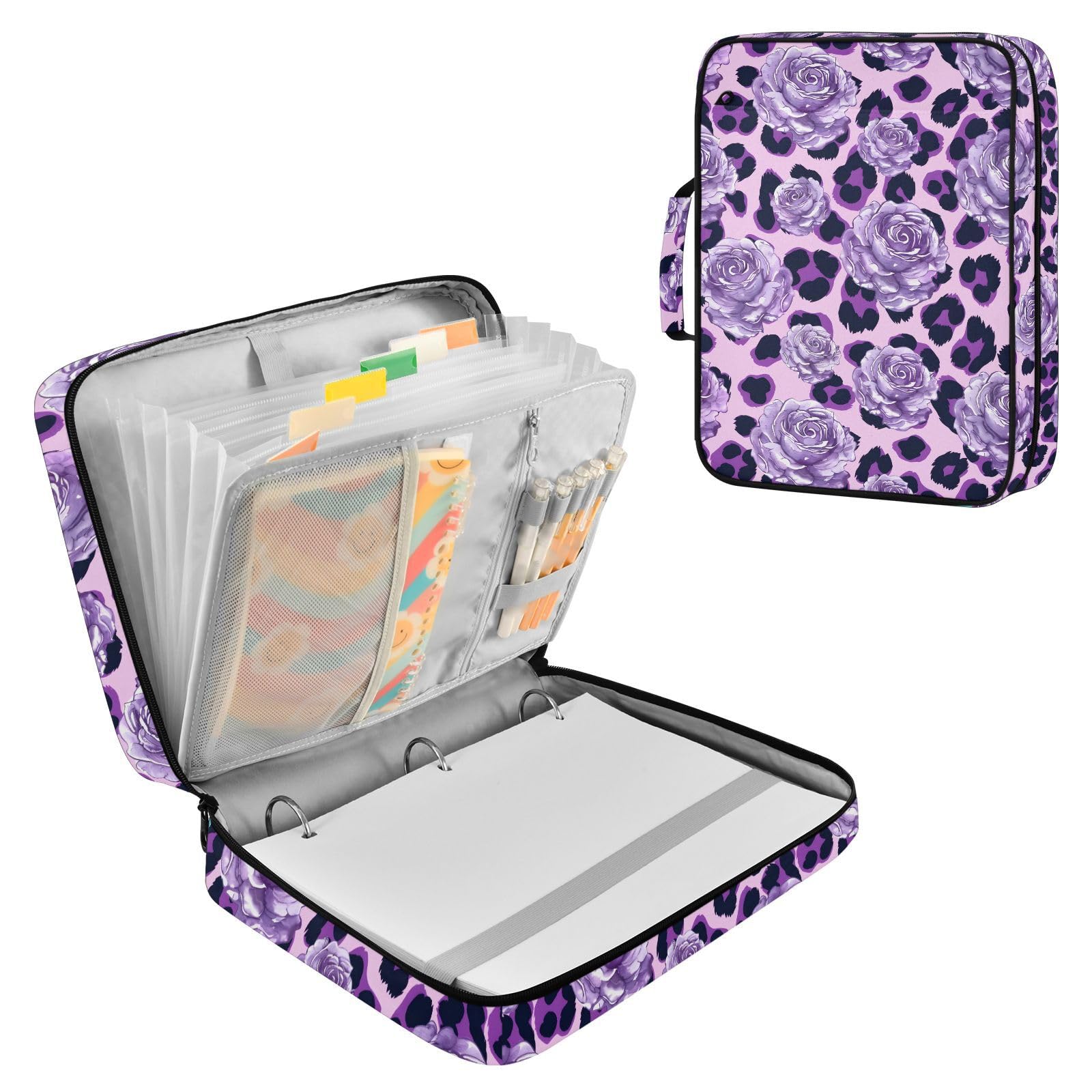 Sac de classement extensible 3 anneaux violet avec 6 onglets pour 500 feuilles - 7