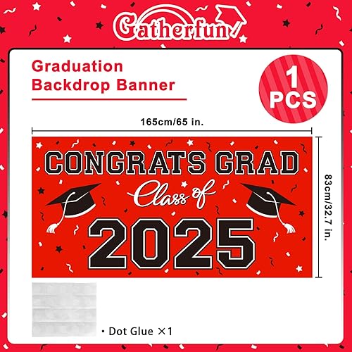 Miniatura 8 de Telón de fondo de plástico para fiesta de graduación 2024, 65 x 32.7 pulgadas, pancarta de felicitaciones graduadas en azul, decoraciones de clase