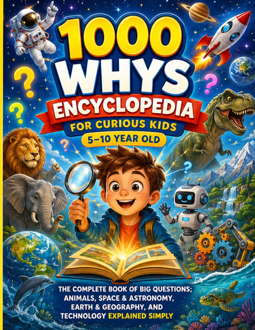 1000 Whys Encyclopedia for Curious Kids 5–10 Year Old: The Complete Book of Big Questions Animals, Space & Astronomy, Earth & Geography, and Technology Explained Simply