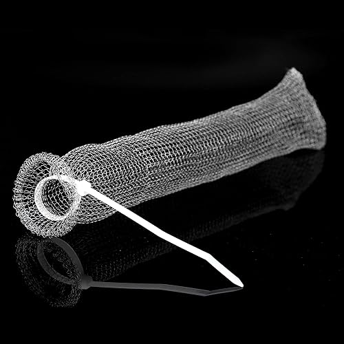 Miniatura 5 de 24 trampas de pelusa de acero inoxidable para lavadora, trampas de pelusa para manguera de lavadora con 24 bridas para cables, filtro de malla para