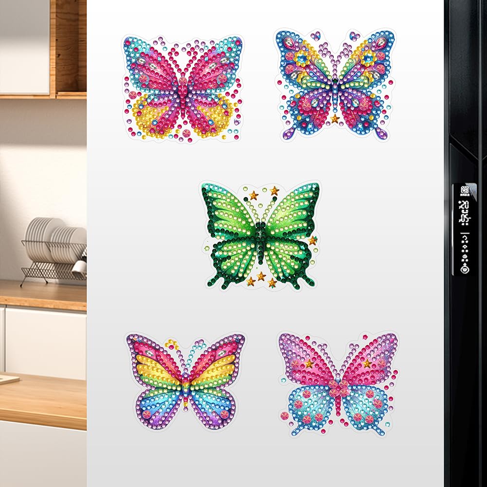 Fiorky DIY Diamant Kühlschrank Magnete - 6 Stück Acryl Tier Motive