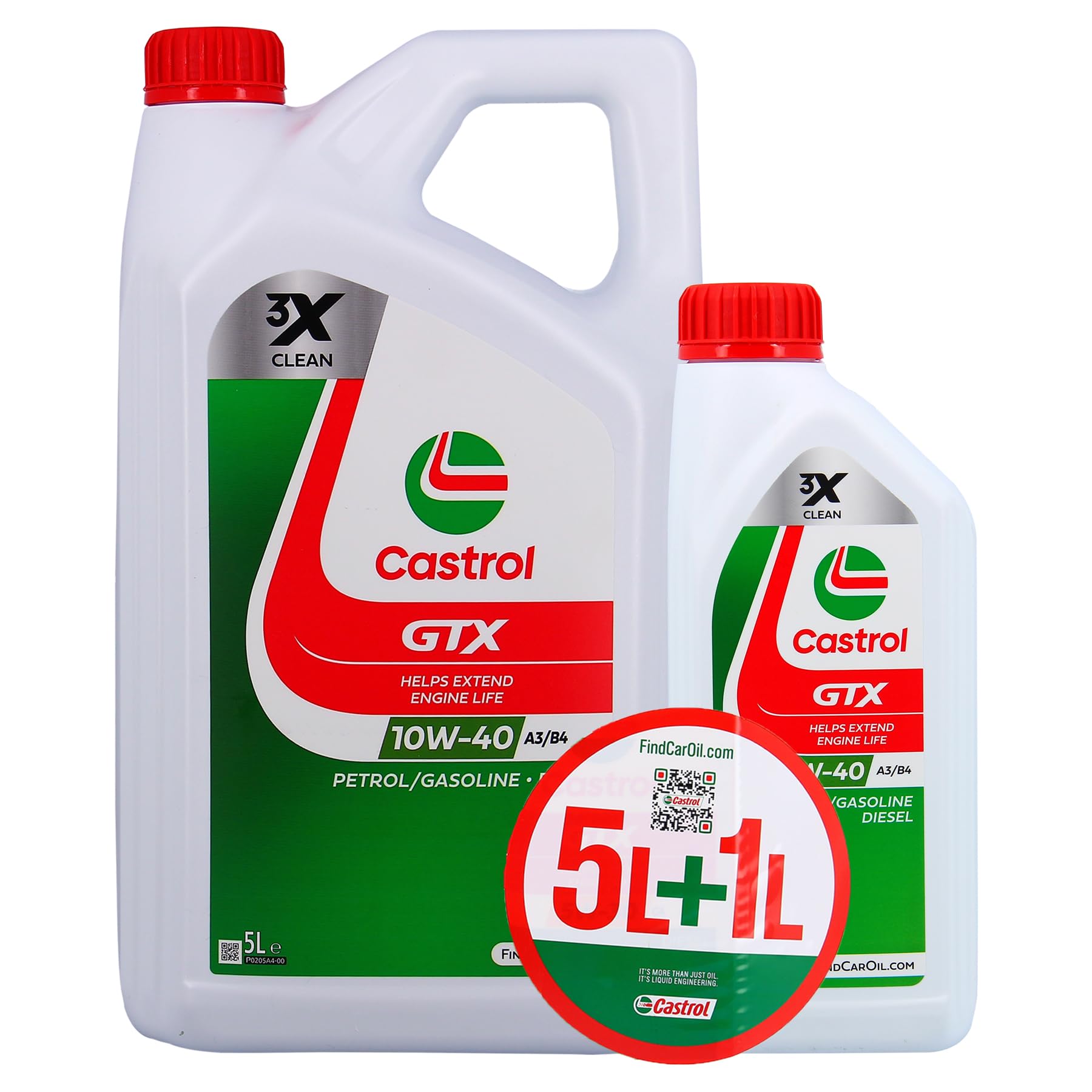 Castrol GTX 10W-40 Motoröl - A3/B4, 5+1 L Pack