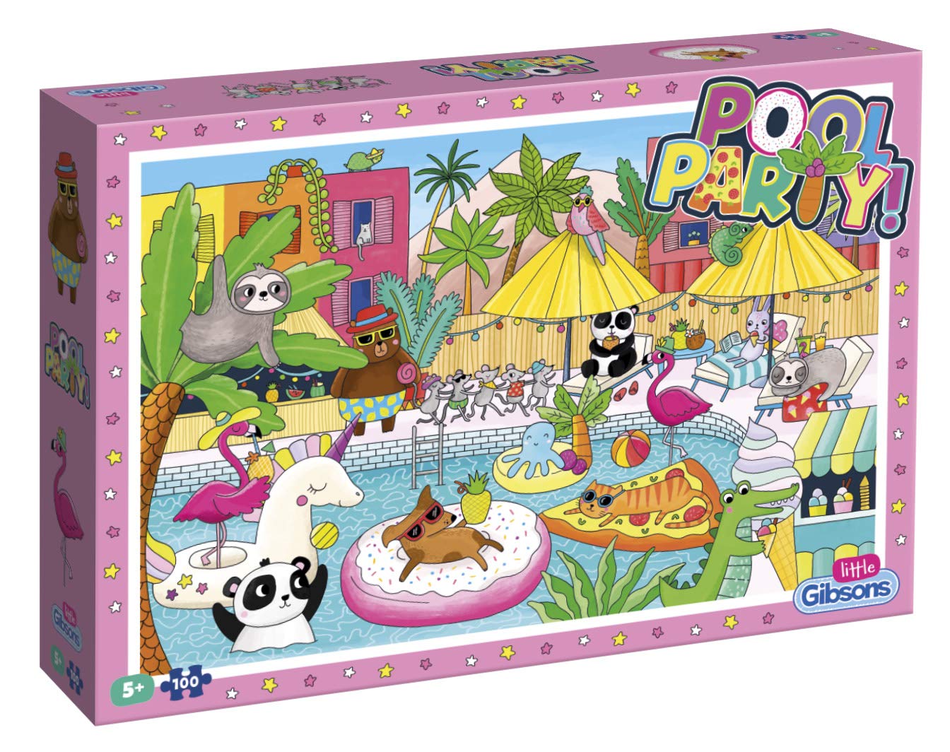 Gibsons Pool Party 100 Piece Childrens Jigsaw Puzzle | Fun Animal Characters | Premium 100% Recycled Board | Little Gibsons | Great Gift for Kids Family | Gibsons Games