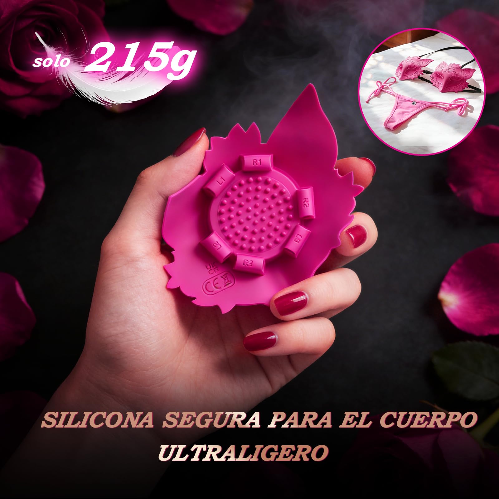 Vibrador Mujer Juguetes Eróticos Para Pareja Sexuales - Parche Vibrador Mando Distancia para Pezones con Correa Ajustable y 10 Vibración, Juguetes Sexuales Vibradores Estimulador de Clítoris Femenino