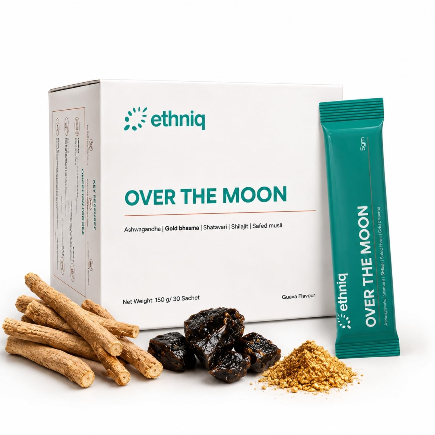 Ethniq Over The Moon | Enriched with Ashwagandha, Shatavar, Safed Musli, Gokhru, Shilajita and Gold bhasma | Combats Fatigue and Strengthens Vitality-image-2