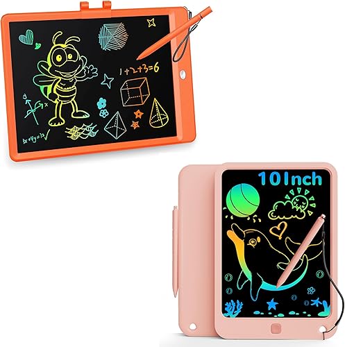 KOKODI Tableta de escritura LCD tableta de dibujo colorida de 10 pulgadas almohadillas de dibujo electrónicas reutilizables borrables juguete