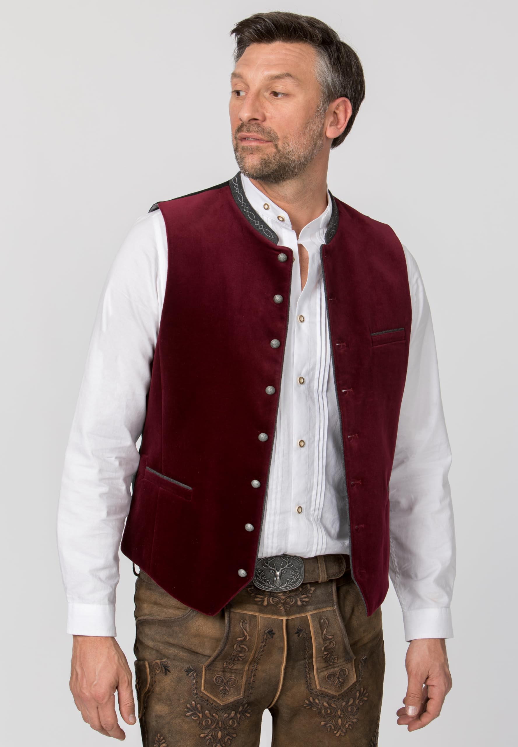 Stockerpoint Herren Trachtenweste Lorenzo I Größen 46-64 I Traditionelle & hochwertige Weste mit verstellbarem Riegel I Perfekt für Trachten & Festlichkeiten – Bild 4