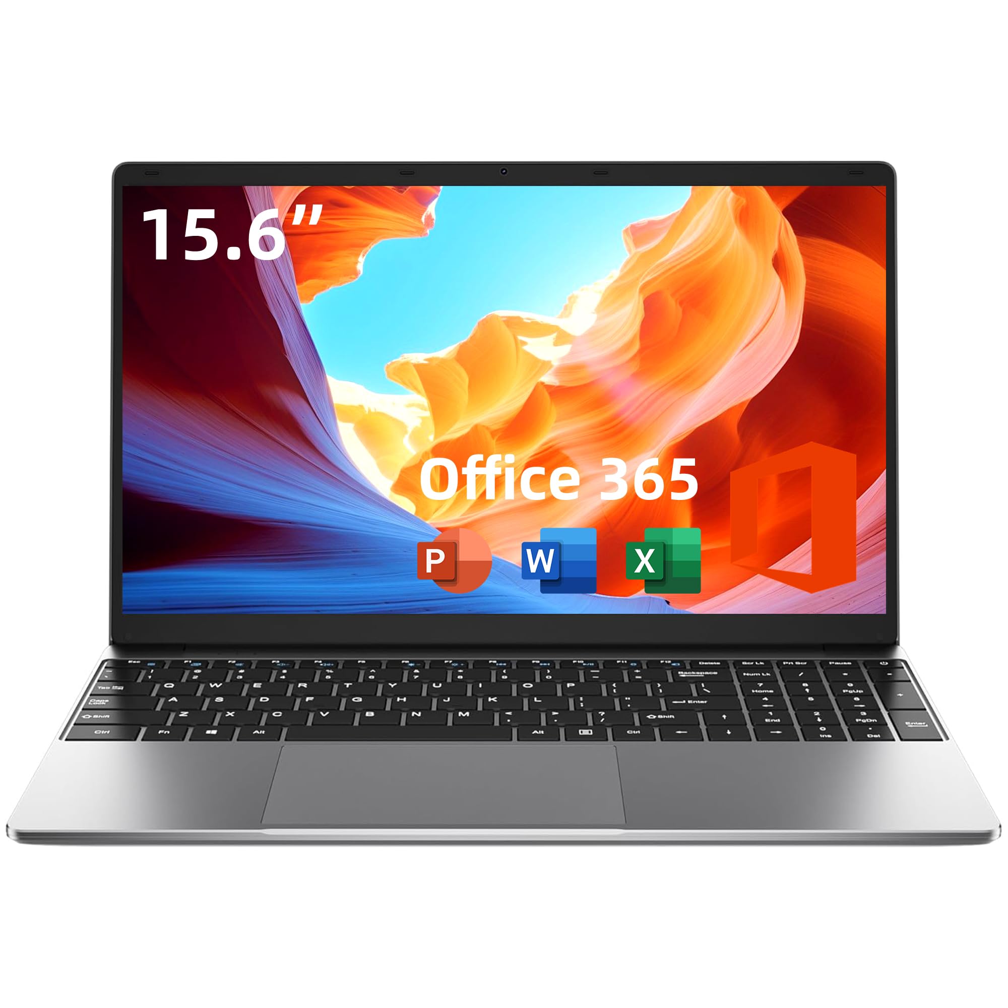 jumper 15.6 Inch Laptop with Office 365, 4GB RAM 128GB Storage Expandable 1TB, 4 Cores Processor, HD Display, Windows 11 Laptops Computer, Wi-Fi 5, BT4.2, Type-C, Numpad, for Business and Students.