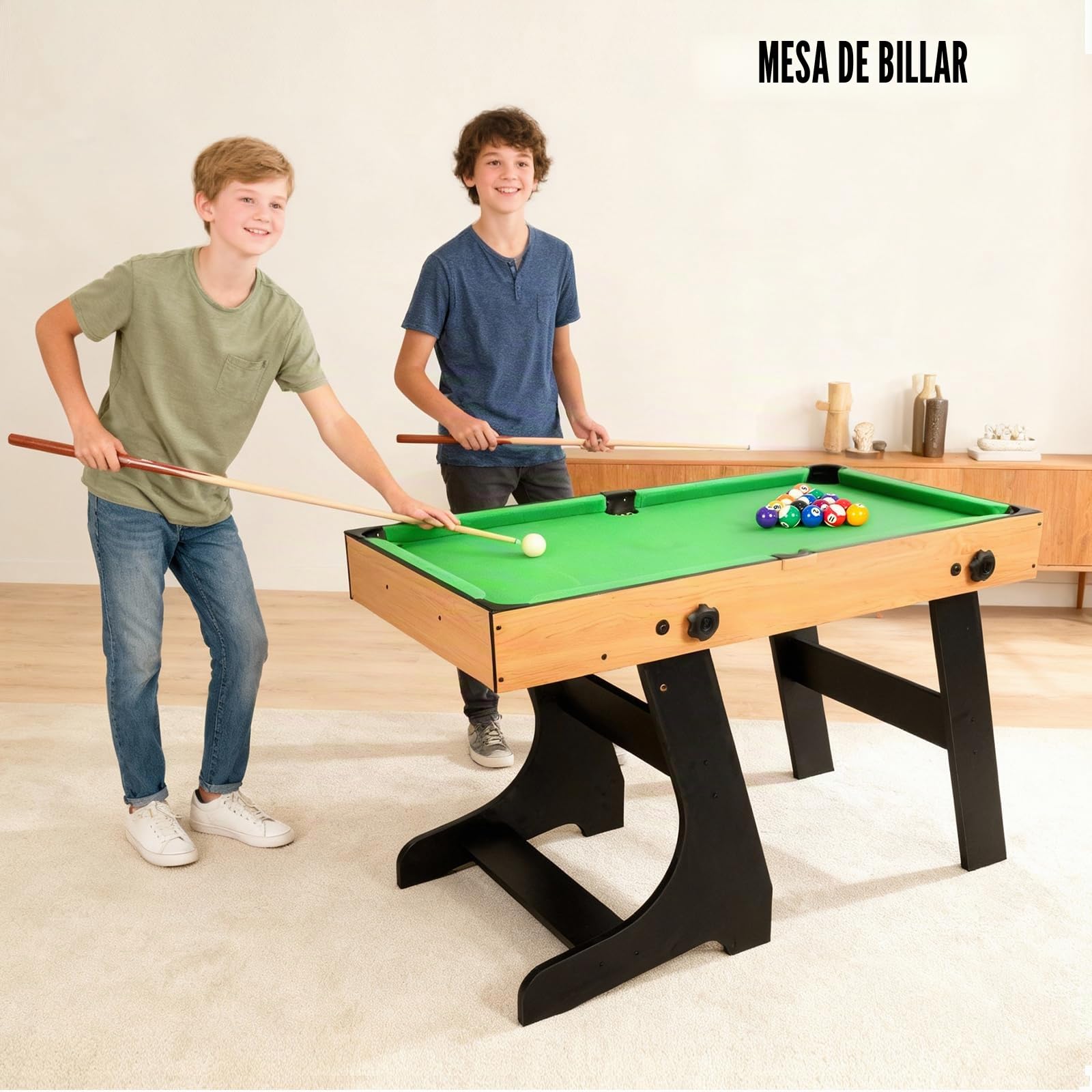 Mesa de juego múltiple 10 en 1, futbolín plegable 1,2 m, billar, tenis de mesa, hockey, shuffleboard, bolos, ajedrez, damas, backgammon, póquer