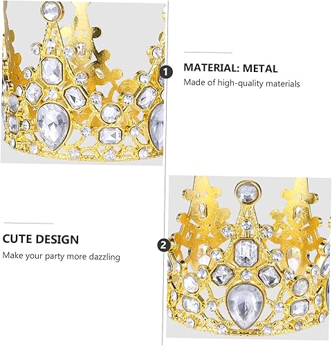 Miniatura 3 de Corona única para pastel de baby shower, 2 piezas, mini tiaras, decoración de pastel de cumpleaños, decoración de fiesta de postre