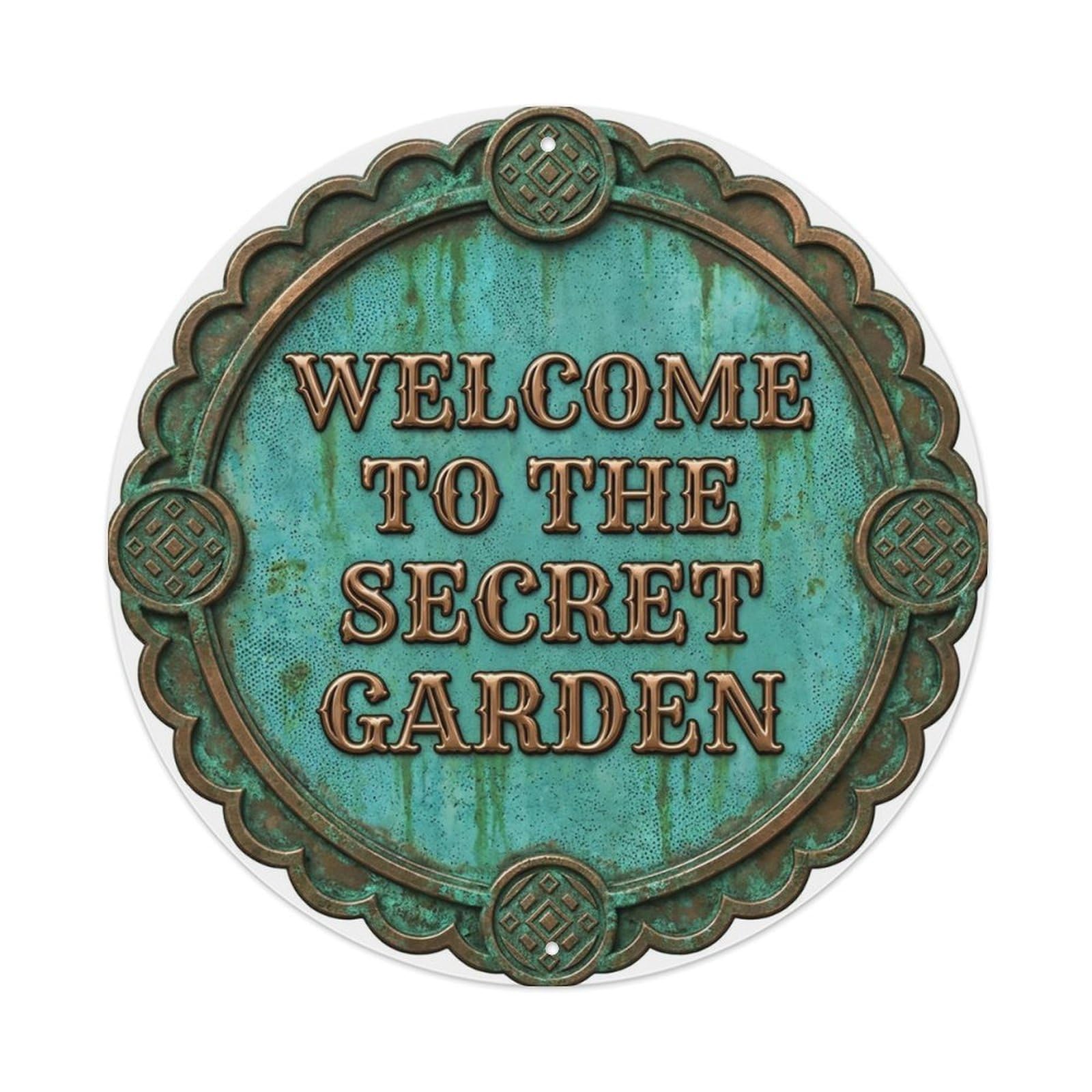 Vintage Welcome Secret Garden Ornate Nostalgic Metal Tin Sign
