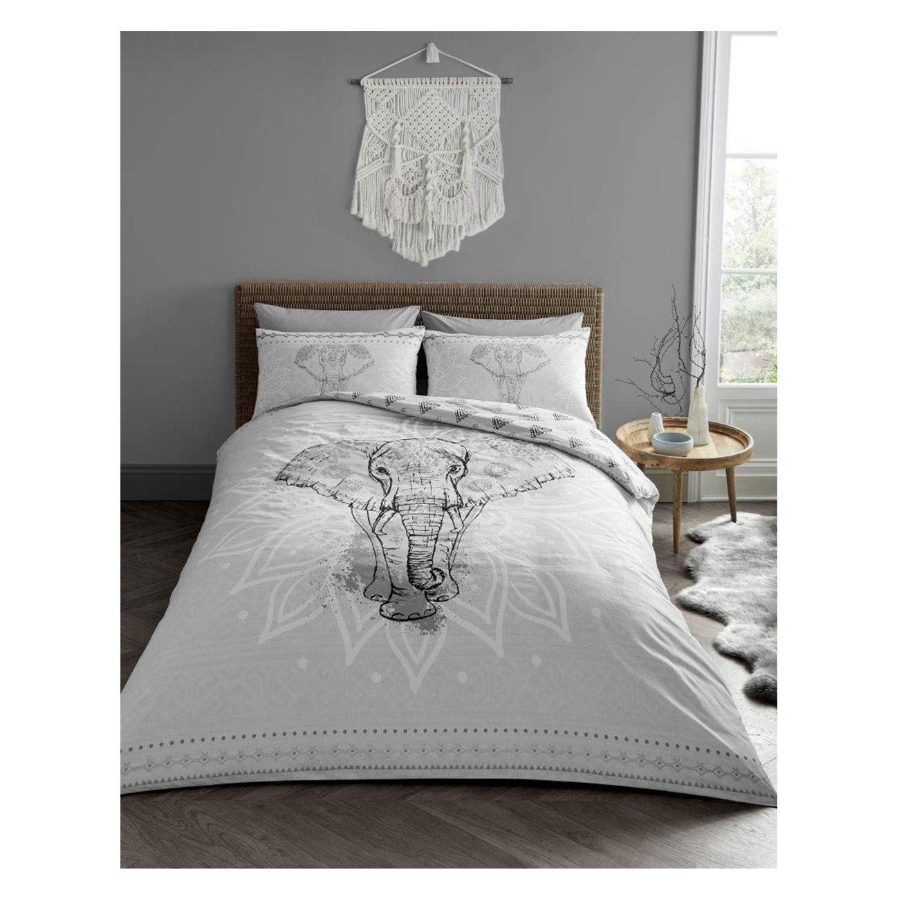 Gc Gaveno Cavailia Indian Ethinic Mandala Elephant Bedding Set Quilt Duvet Cover With Pillowcases Easy Care Bed (King)