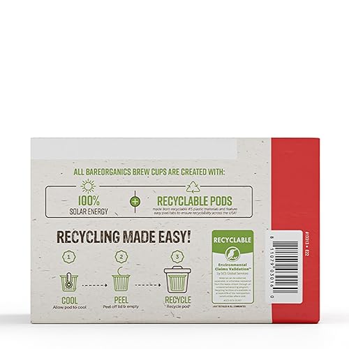 Miniatura 7 de BareOrganics 13313 Cardio Care USDA - Cápsulas de café orgánico compatibles, infundidas con superalimentos y probióticos, aptas para veganos, sin