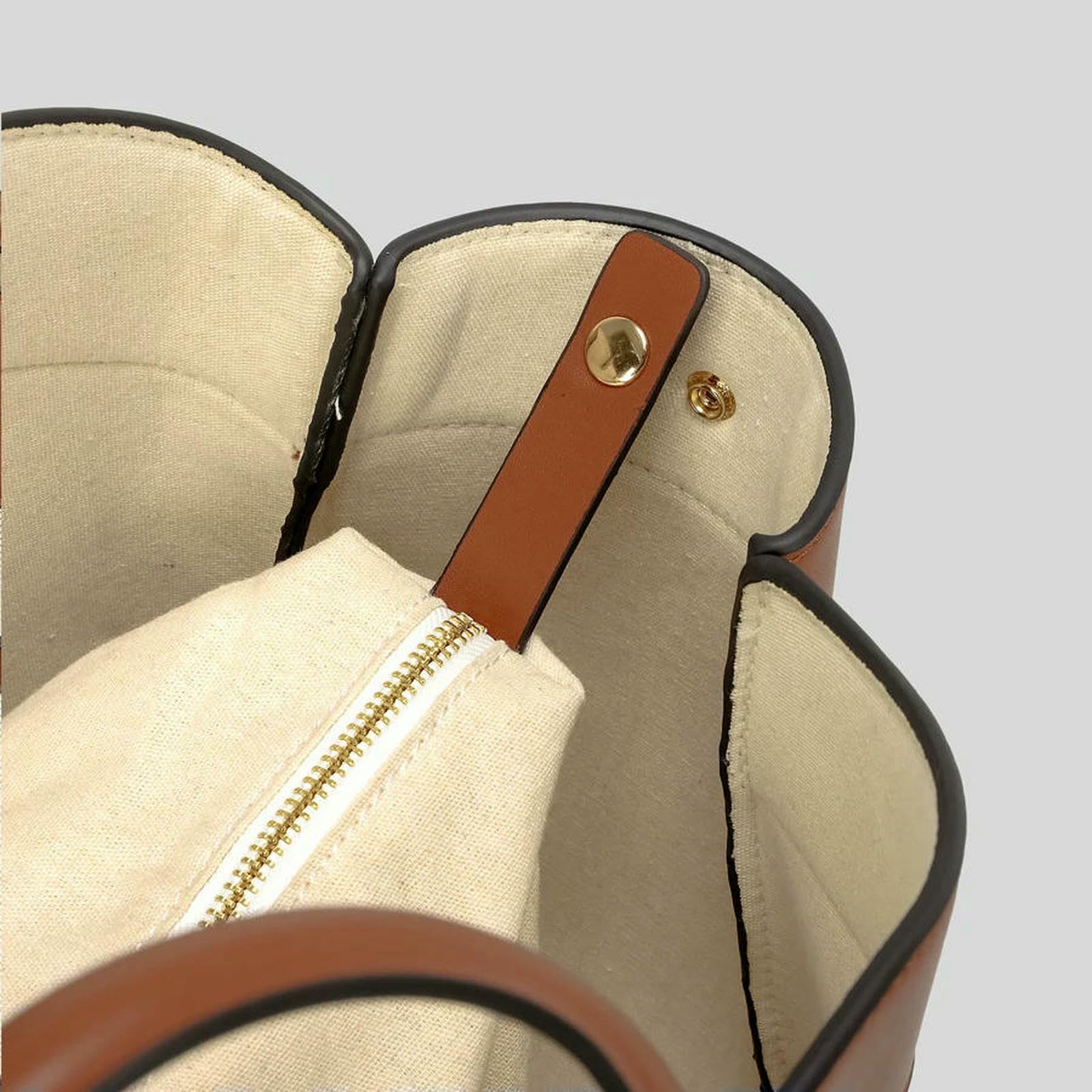 Schultertasche Damen Große Kapazität Korbtasche Lässige Leinwand Patchwork Frauen Schultertaschen Einfache Paneled Shopper Tote Tasche-Kaffee