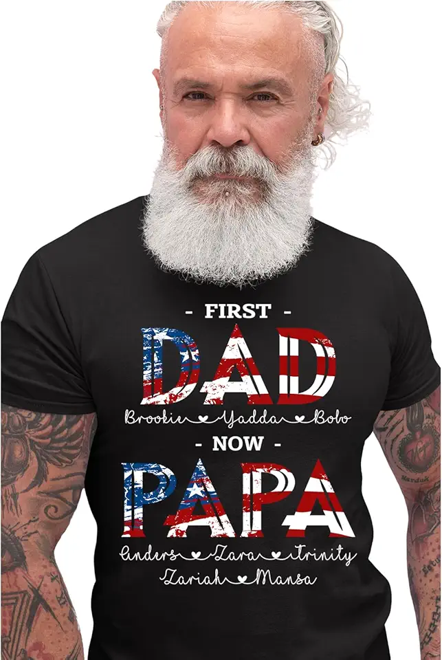 PAMAHEART Custom Grandpa T-Shirt; Dad Gifts; Personalized Papa...