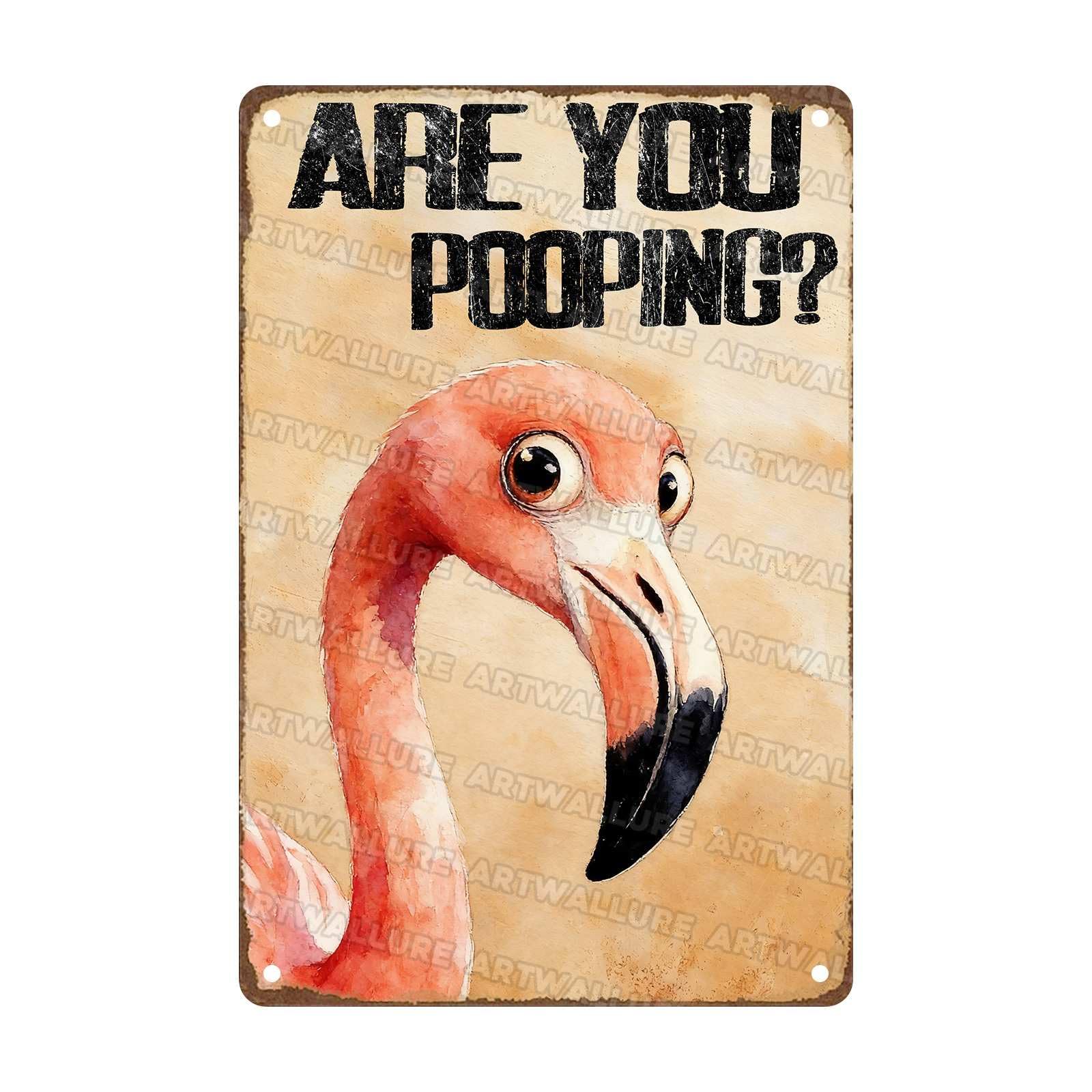 Are You Pooping Metal Sign Funny Flamingo Wall Decor for Home Bathroom Poster Restroom Toilet Washroom 8x12Inch