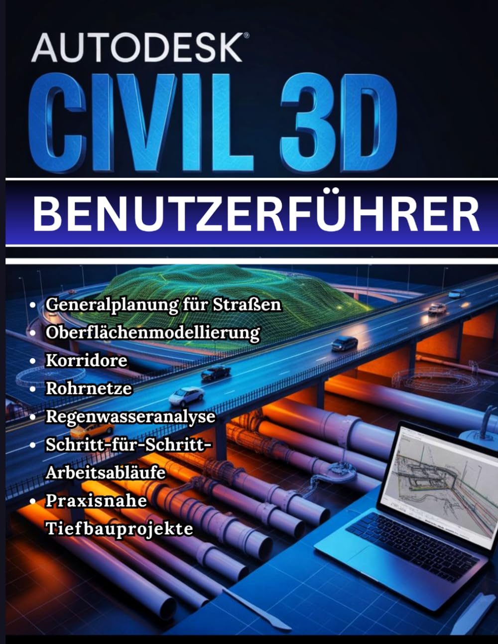 AUTODESK CIVIL 3D BENUTZERFÜHRER: Vom ersten Start zu Experten-Workflows – Ein vollständiges Schritt-für-Schritt-Handbuch—Masterstraßenplanung, ... mit Arbeitsabläufen für reale