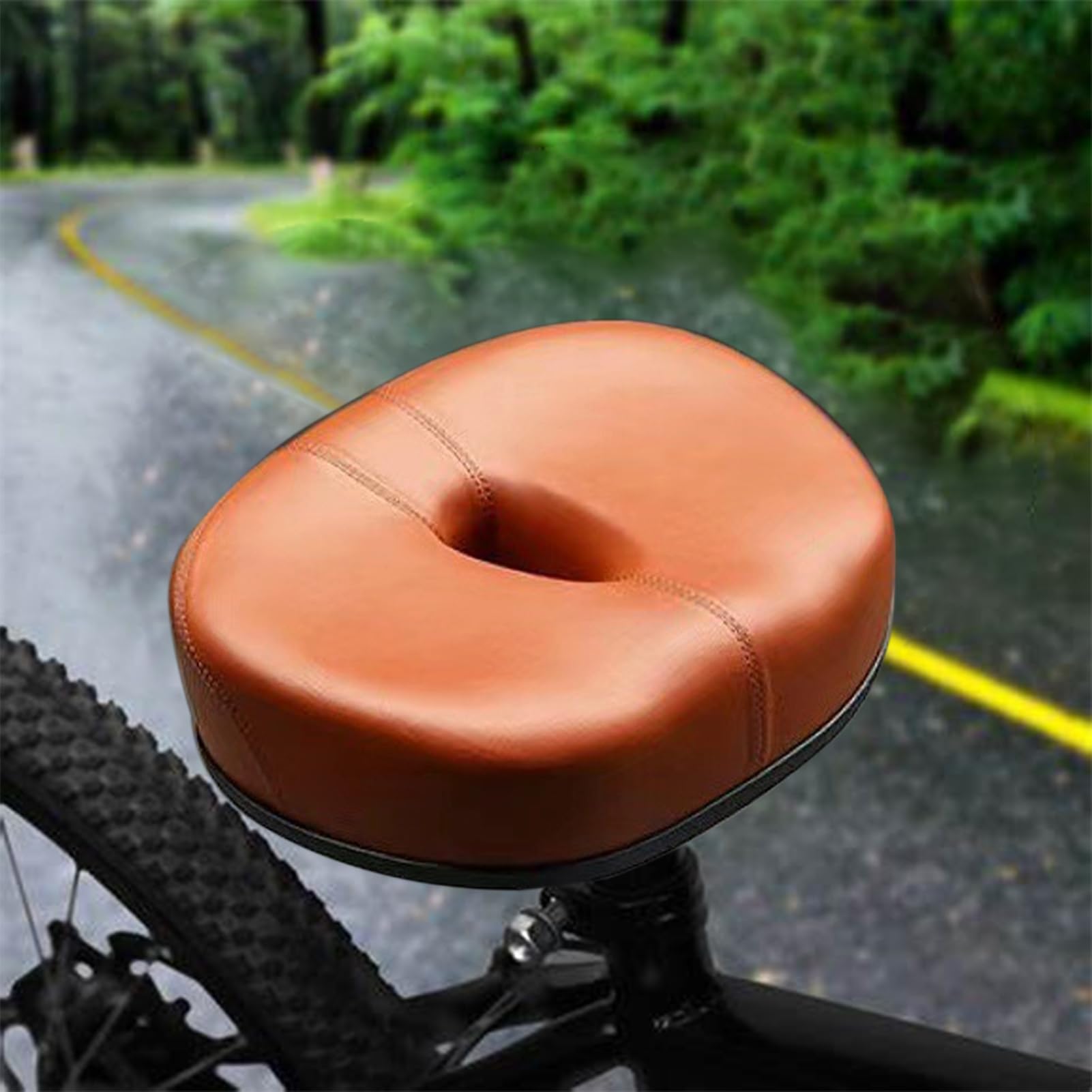 Asientos para bicicleta para hombre sin nariz, cómodos asientos para bicicleta sin nariz | Sillines para bicicleta | Asiento impermeable para bicicleta, absorción de impactos con reflector para bi