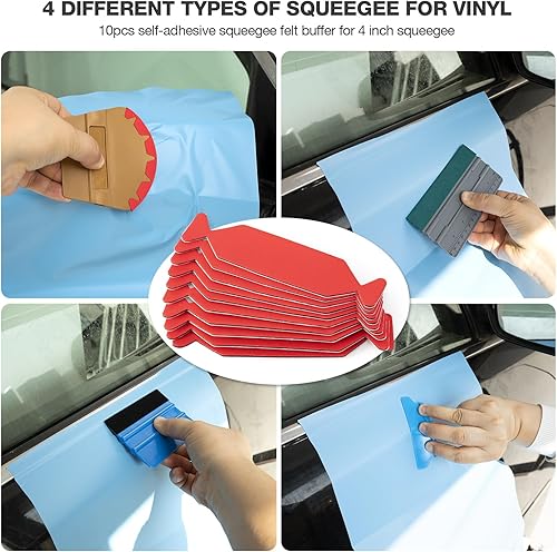 Miniatura 7 de Gomake Herramienta de envoltura de vinilo para instalación de película de tinte de ventana, incluye pistola de calor, espátula de tintado, micro