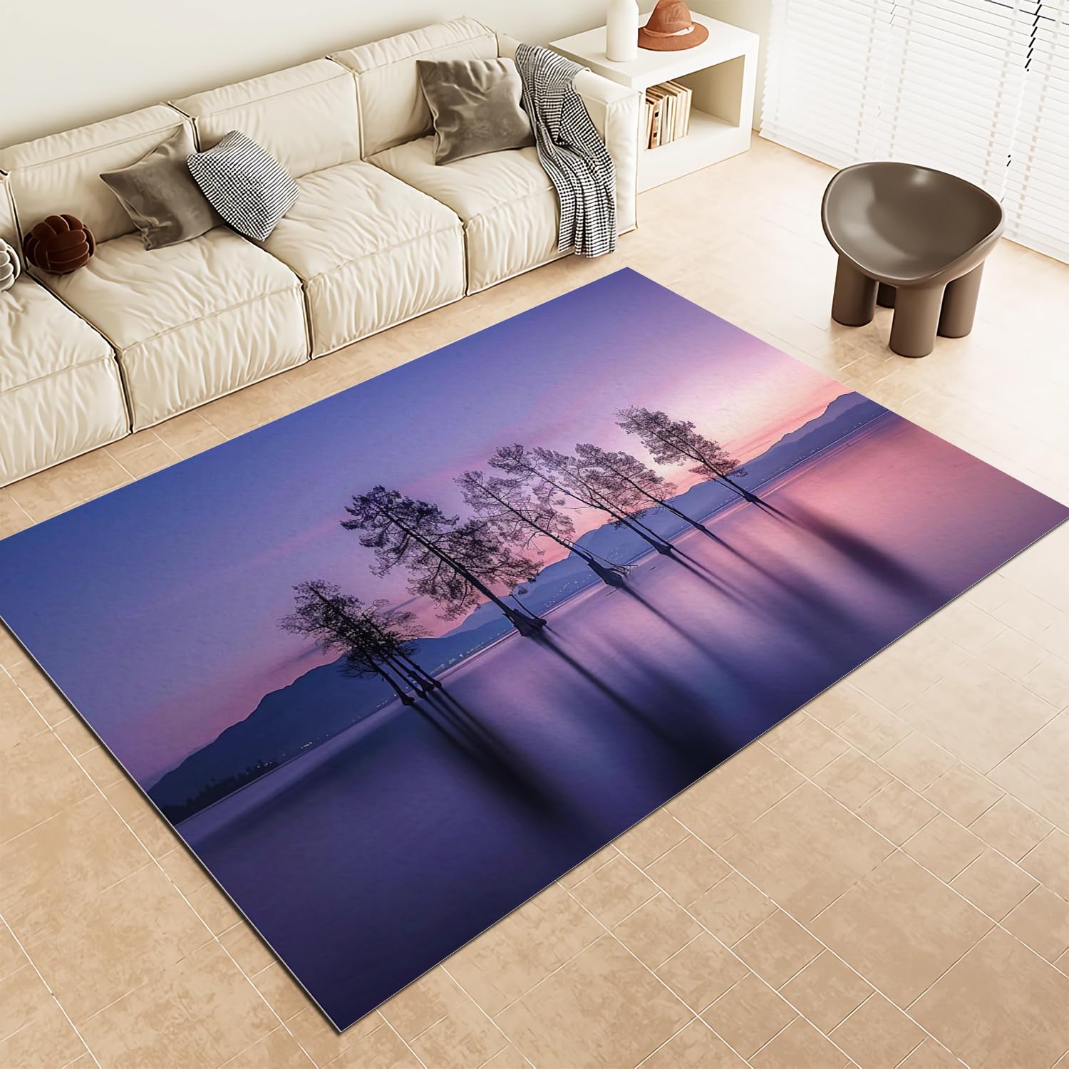 Tapis de salon doux antidérapant pour sécuriser le couloir